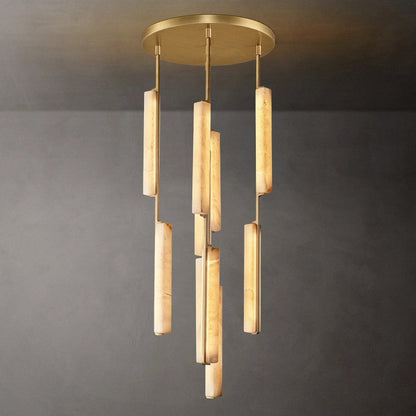 Audubon Sculpt Alabaster Round Chandelier 24"