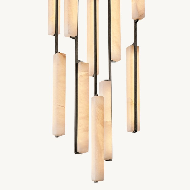 Audubon Sculpt Alabaster Round Chandelier 24"