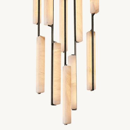 Audubon Sculpt Alabaster Round Chandelier 24"