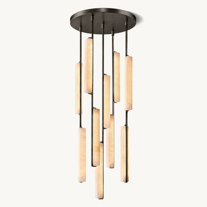 Audubon Sculpt Alabaster Round Chandelier 24"