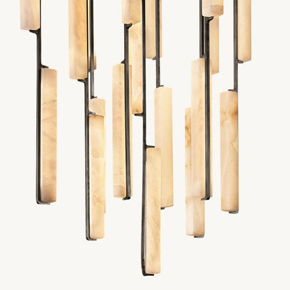 Audubon Sculpt Alabaster Round Chandelier 40"