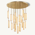 Audubon Sculpt Alabaster Round Chandelier 56"