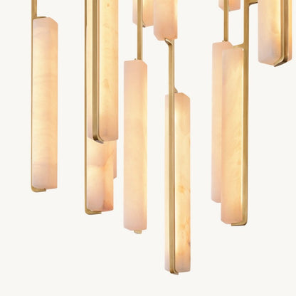 Audubon Sculpt Alabaster Round Chandelier 56"