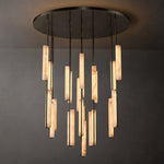 Audubon Sculpt Alabaster Round Chandelier 56"