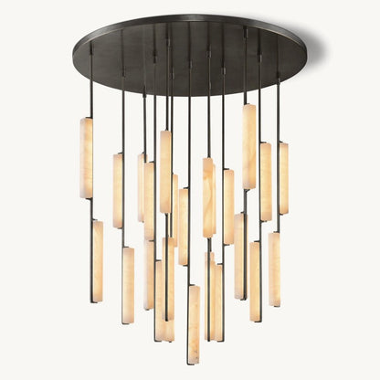 Audubon Sculpt Alabaster Round Chandelier 56"