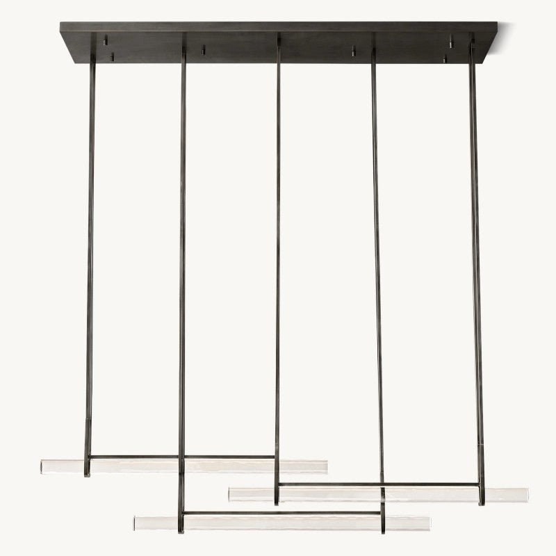 Audubon Sculpt Crystal Triple Bar Linear Chandelier