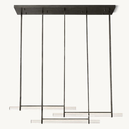 Audubon Sculpt Crystal Triple Bar Linear Chandelier