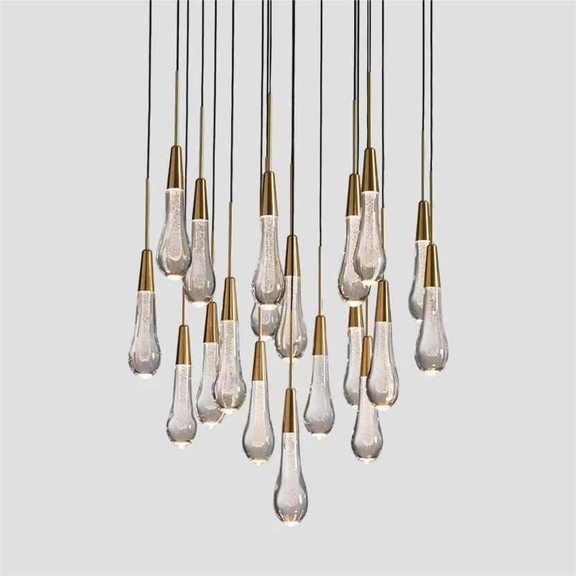 Soltaire Raindrop Glass Round Chandelier