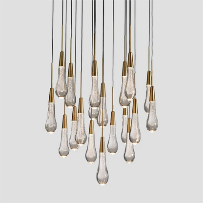 Soltaire Raindrop Glass Round Chandelier