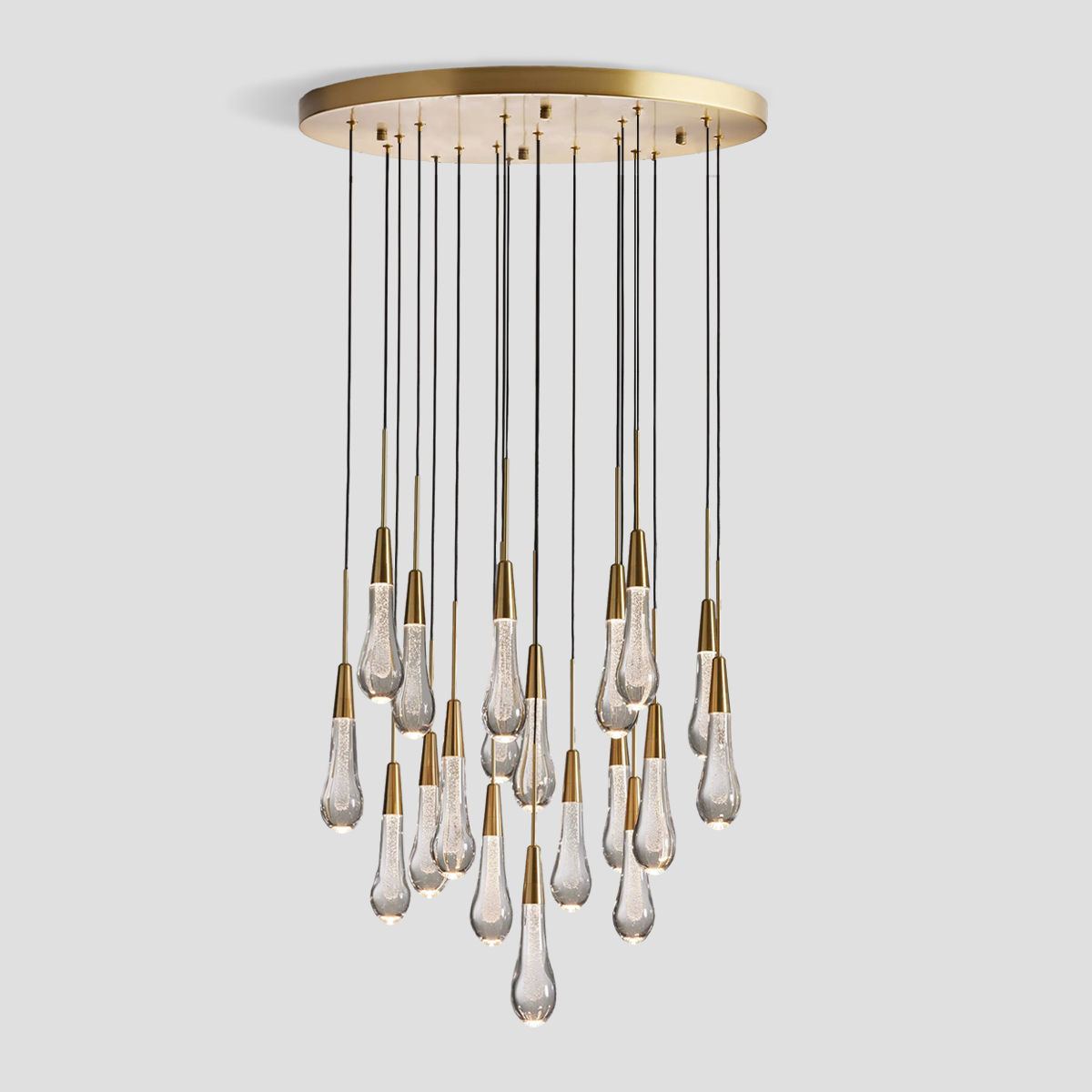 Soltaire Raindrop Glass Round Chandelier