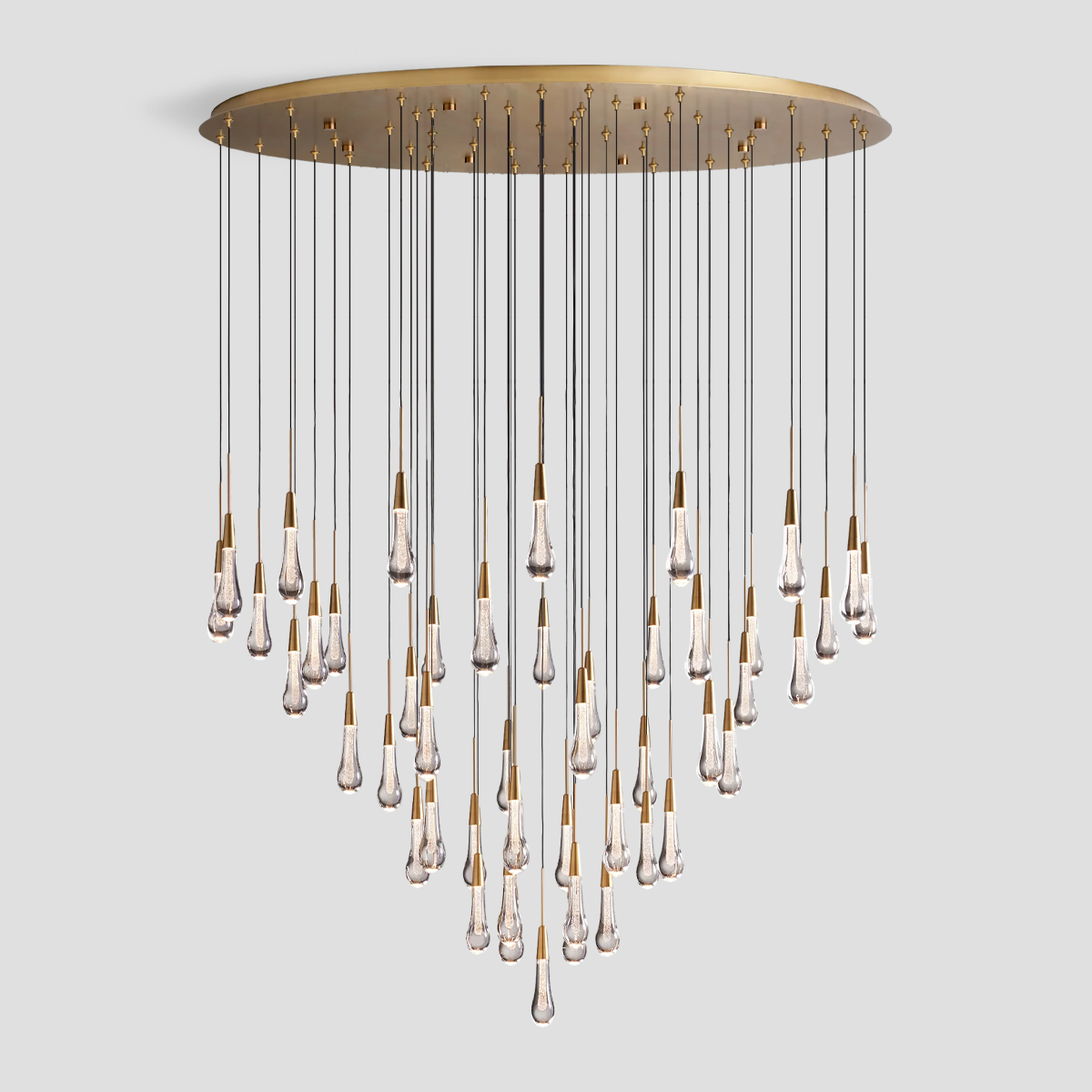 Soltaire Raindrop Glass Round Chandelier