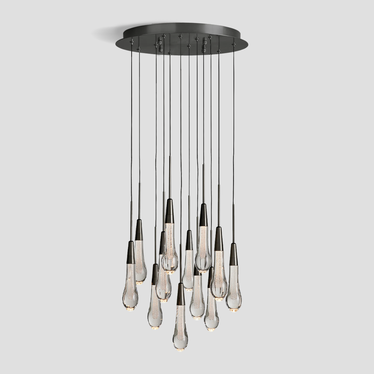 Soltaire Raindrop Glass Round Chandelier