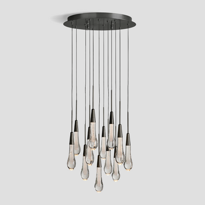 Soltaire Raindrop Glass Round Chandelier