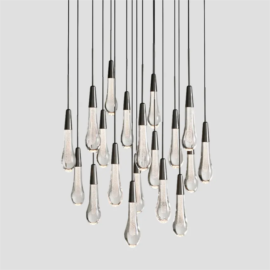 Soltaire Raindrop Glass Round Chandelier