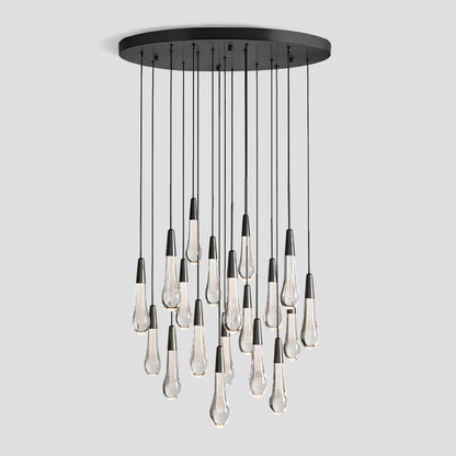 Soltaire Raindrop Glass Round Chandelier