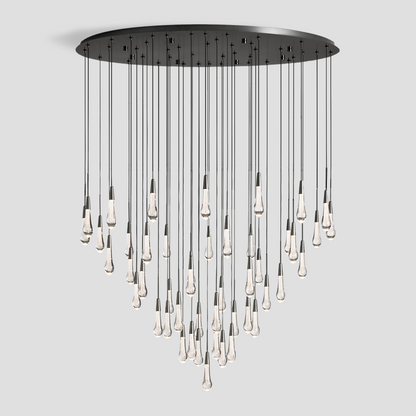 Soltaire Raindrop Glass Round Chandelier