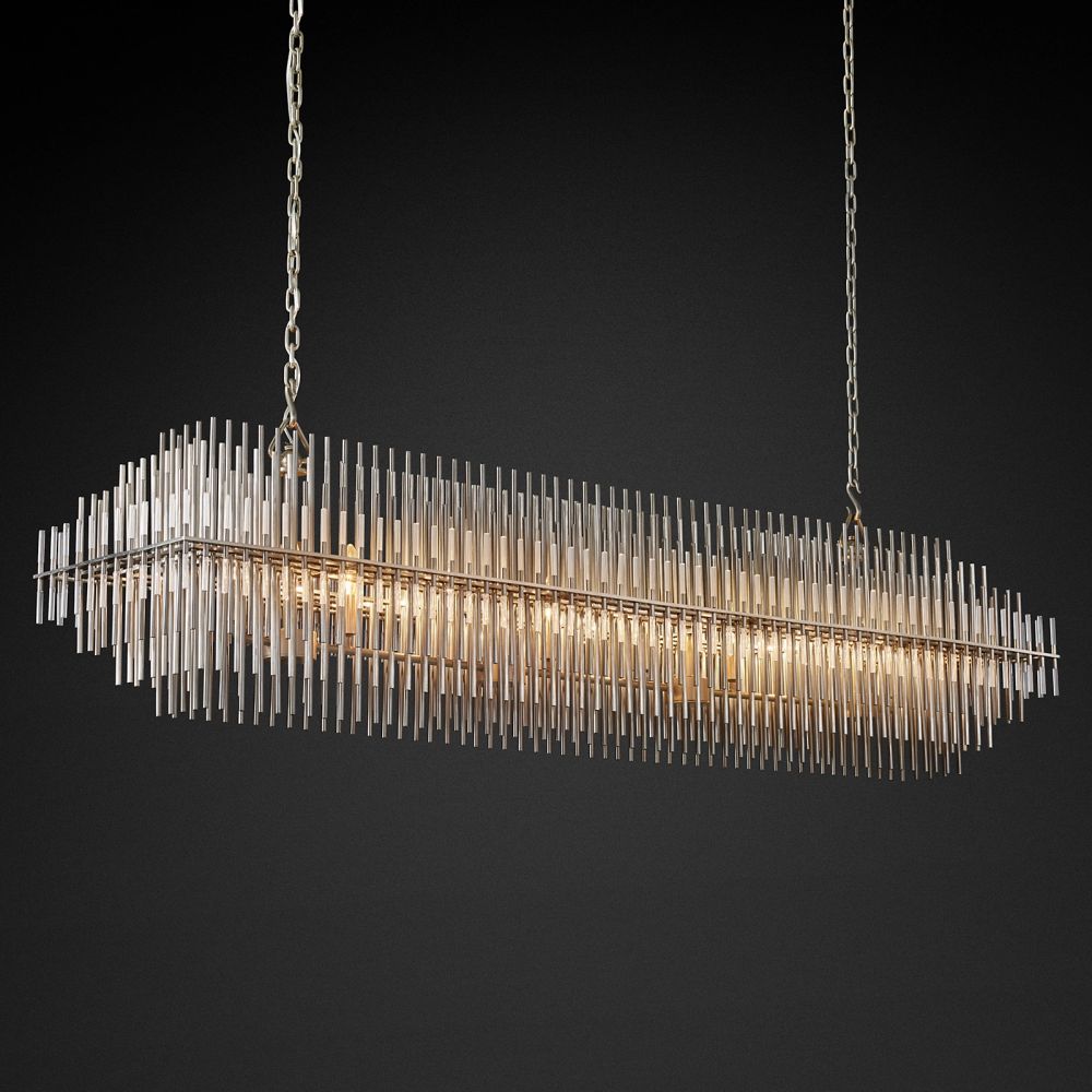 Emile Gradient Spire Rectangular Chandelier 54"