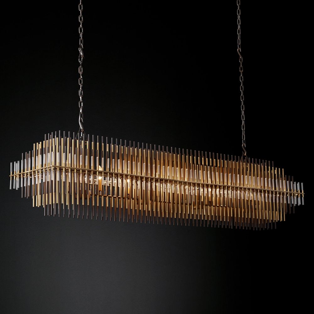 Emile Gradient Spire Rectangular Chandelier 54"