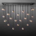 Pearl Carved Inciso Rectangle Chandelier 72"