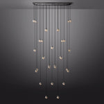 Pearl Carved Inciso Rectangle Chandelier 72"