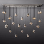 Pearl Carved Inciso Rectangle Chandelier 72"