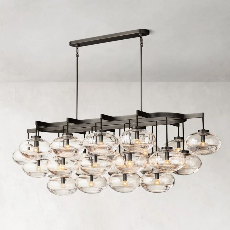 Cabrette Float Glass Linear Chandelier 72"