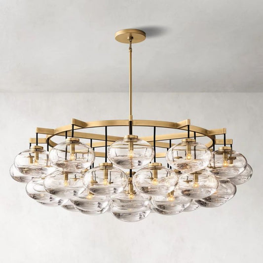 Cabrette Float Glass Round Chandelier 60"