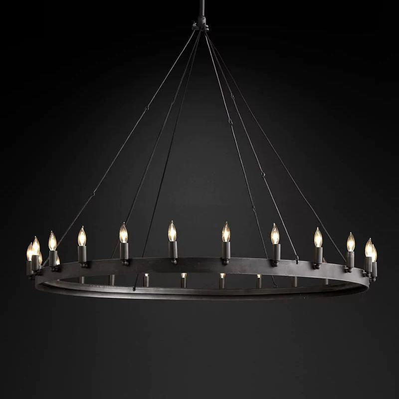 Camino Vintage Industrial Round Chandelier 50"