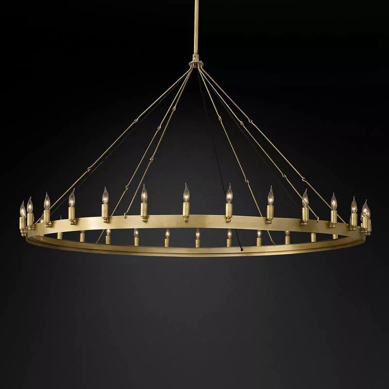 Camino Vintage Industrial Round Chandelier 63"
