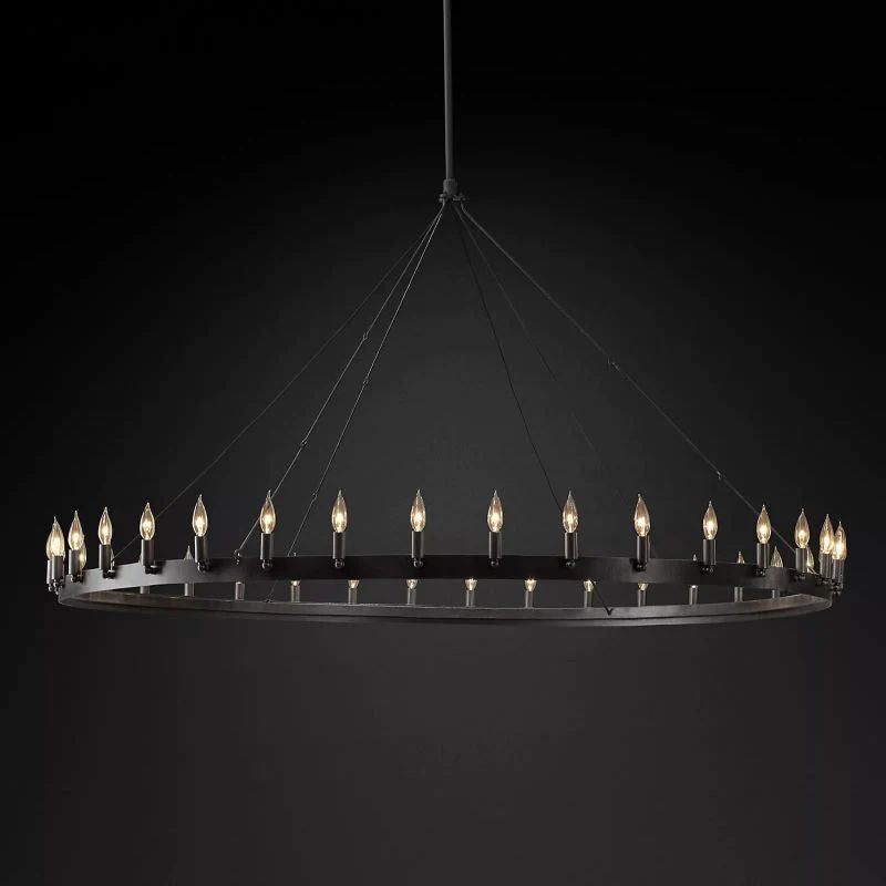 Camino Vintage Industrial Round Chandelier 73"