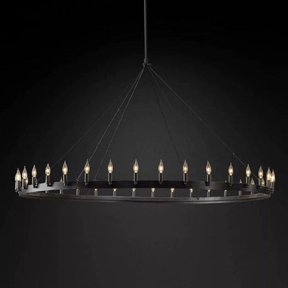 Camino Vintage Industrial Round Chandelier 73"