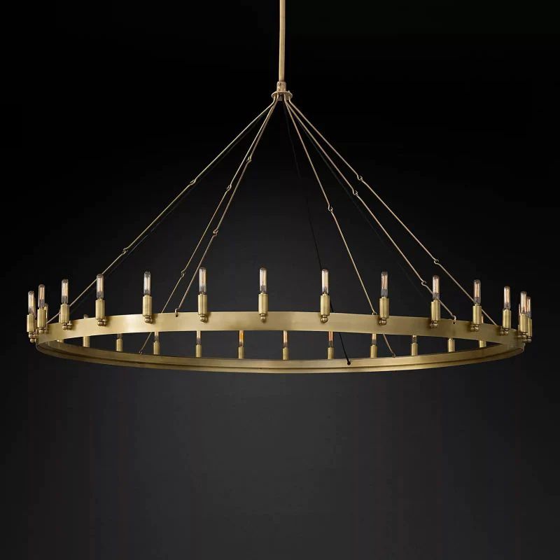 Camino Vintage Industrial Round Chandelier 63"