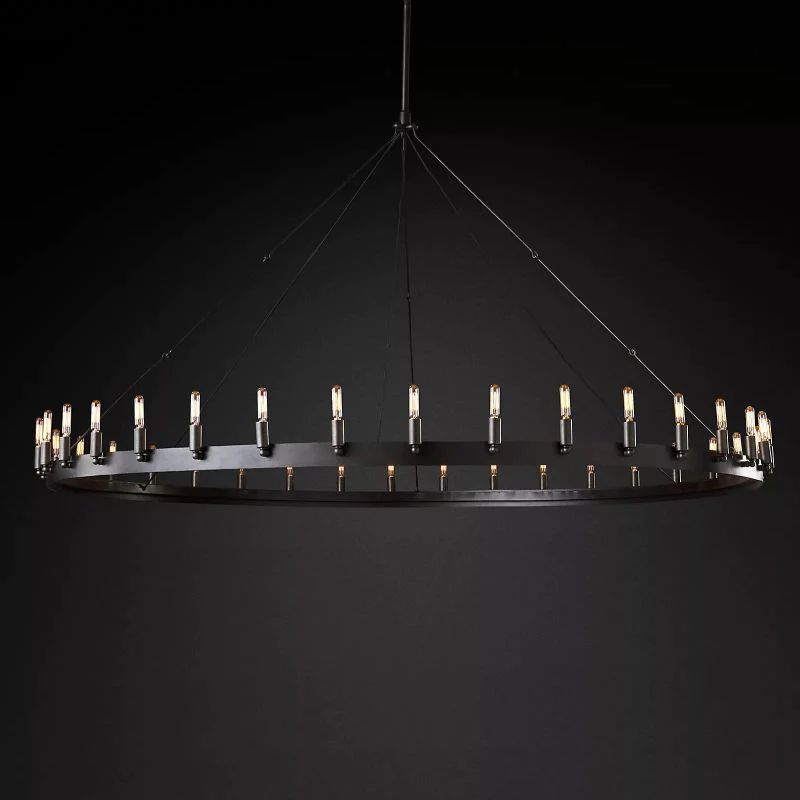 Camino Vintage Industrial Round Chandelier 73"