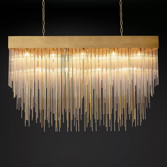 Cascada Stacked Prism Rectangular Chandelier 54"