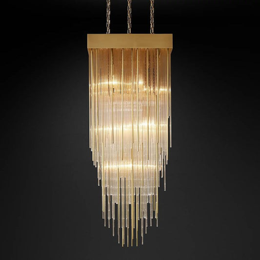 Cascada Stacked Prism Square Chandelier 21"