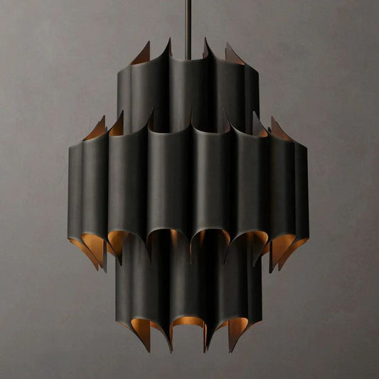 Cathedral Layered Curve Round Chandelier 24"