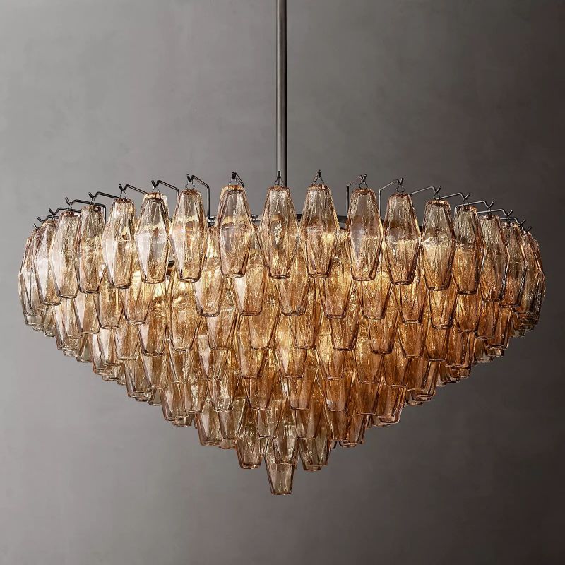 Chiara Murano Glass Tiered Round Chandelier 37"
