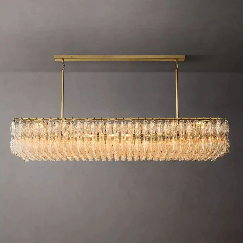 Chiara Murano Glass Rectangular Chandelier 74"