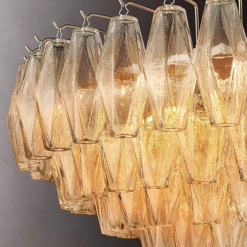 Chiara Murano Glass Tiered Round Chandelier 37"