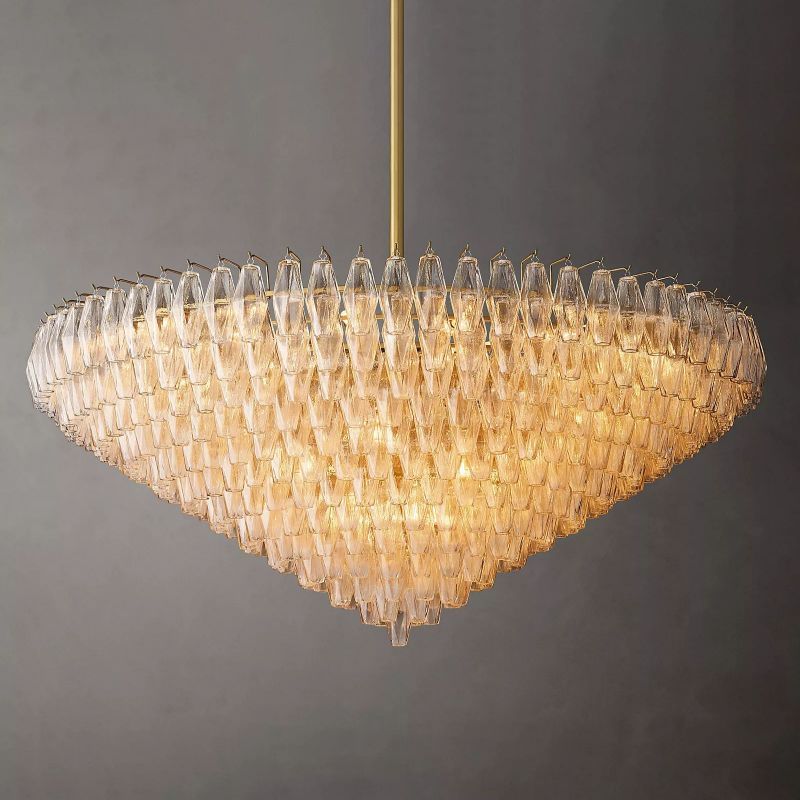 Chiara Murano Glass Tiered Round Chandelier 62"