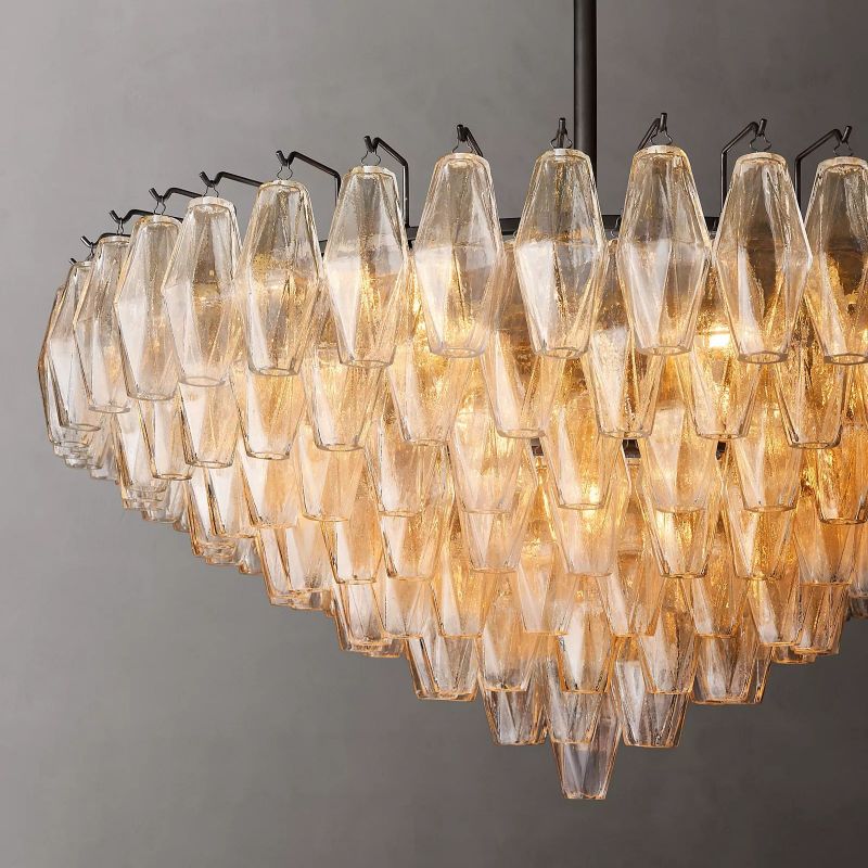 Chiara Murano Glass Tiered Round Chandelier 37"