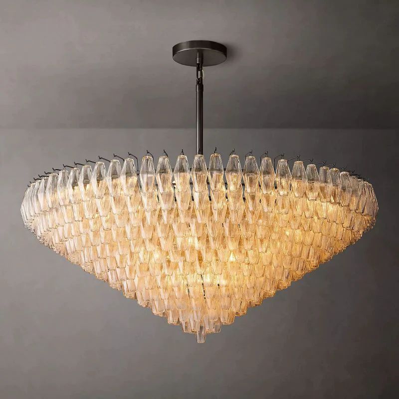 Chiara Murano Glass Tiered Round Chandelier 62"