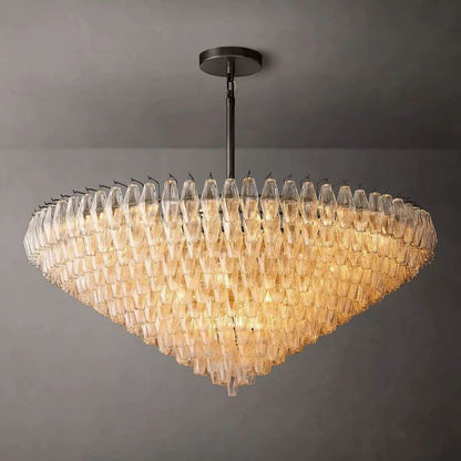 Chiara Murano Glass Tiered Round Chandelier 62"