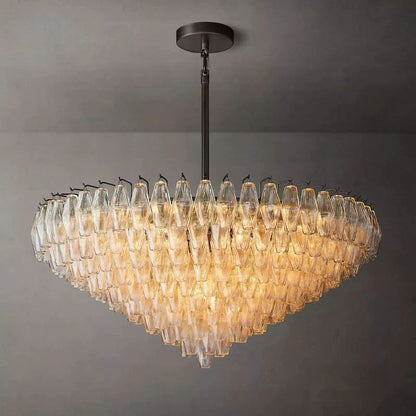 Chiara Murano Glass Tiered Round Chandelier 47"