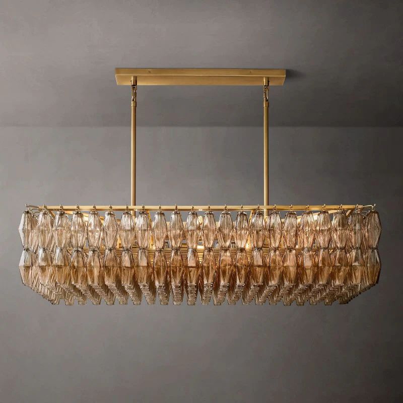 Chiara Murano Glass Rectangular Chandelier 54"