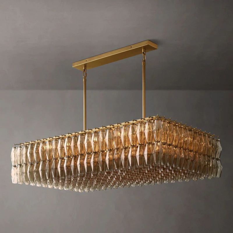 Chiara Murano Glass Rectangular Chandelier 54"