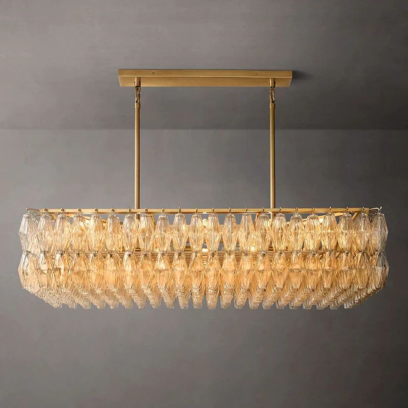 Chiara Murano Glass Rectangular Chandelier 54"