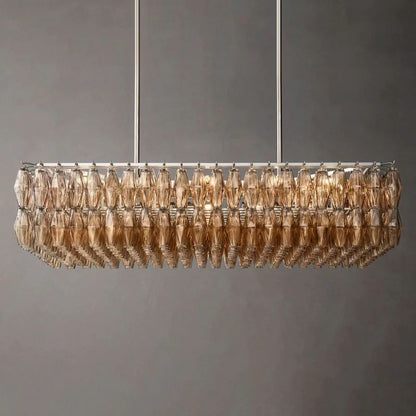 Chiara Murano Glass Rectangular Chandelier 54"
