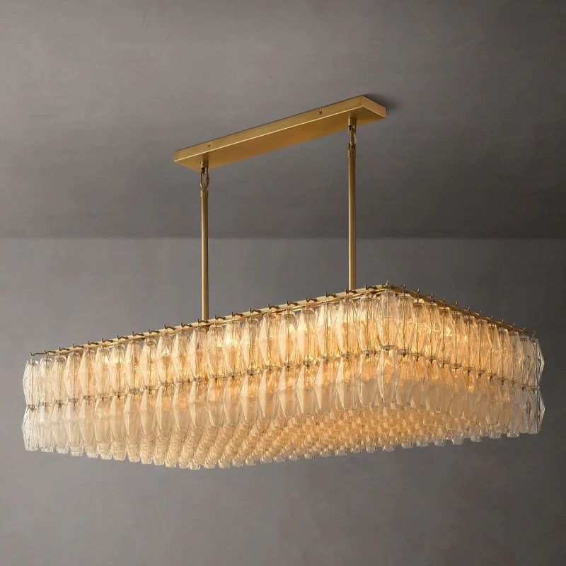 Chiara Murano Glass Rectangular Chandelier 54"