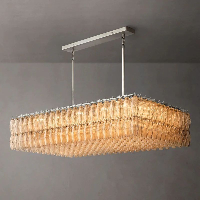 Chiara Murano Glass Rectangular Chandelier 54"